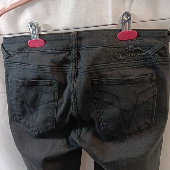 W27 L29 Vigoss Jeans Women The Chelsea Skinny Stretch Dark Low Rise Distressed - Picture 5 of 16